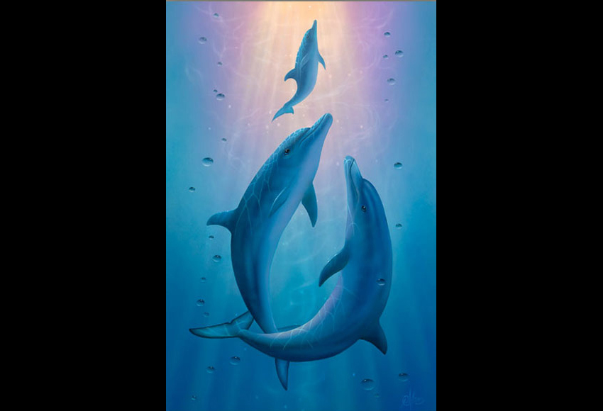 Dolphin Painting_Secrets of the Sea Framed