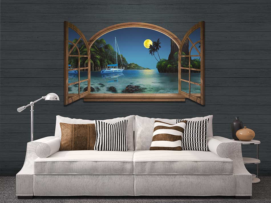 Full Moon Seascape Painting