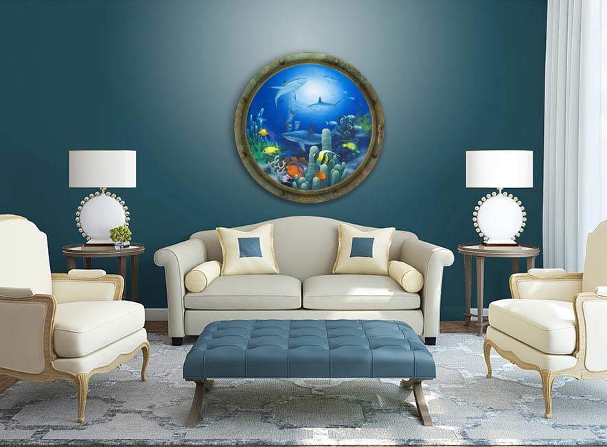 Porthole Shark Painting