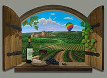 Wine Painting of Napa Valley